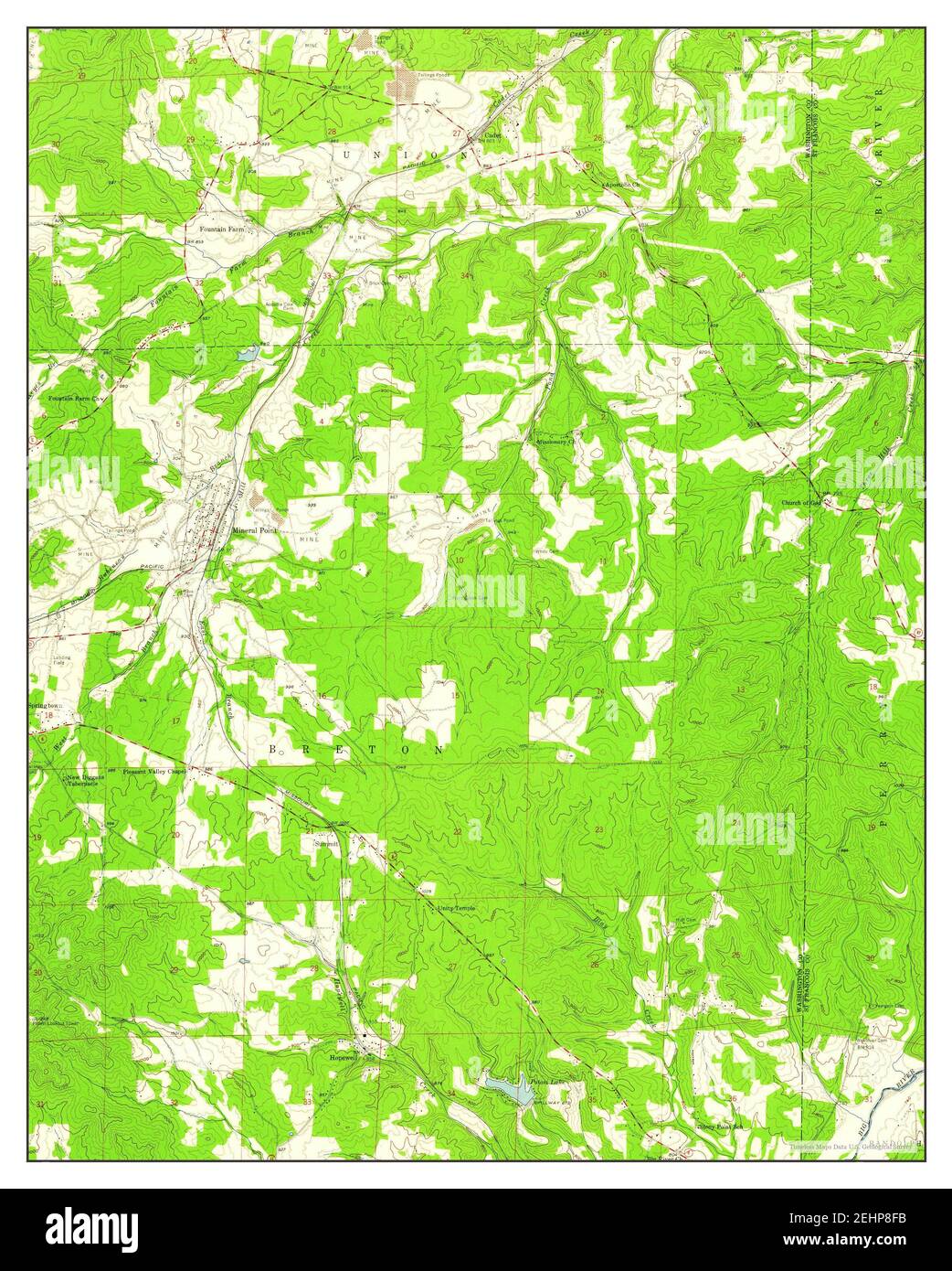 Mineral Point, Missouri, map 1958, 1:24000, United States of America by Timeless Maps, data U.S. Geological Survey Foto Stock