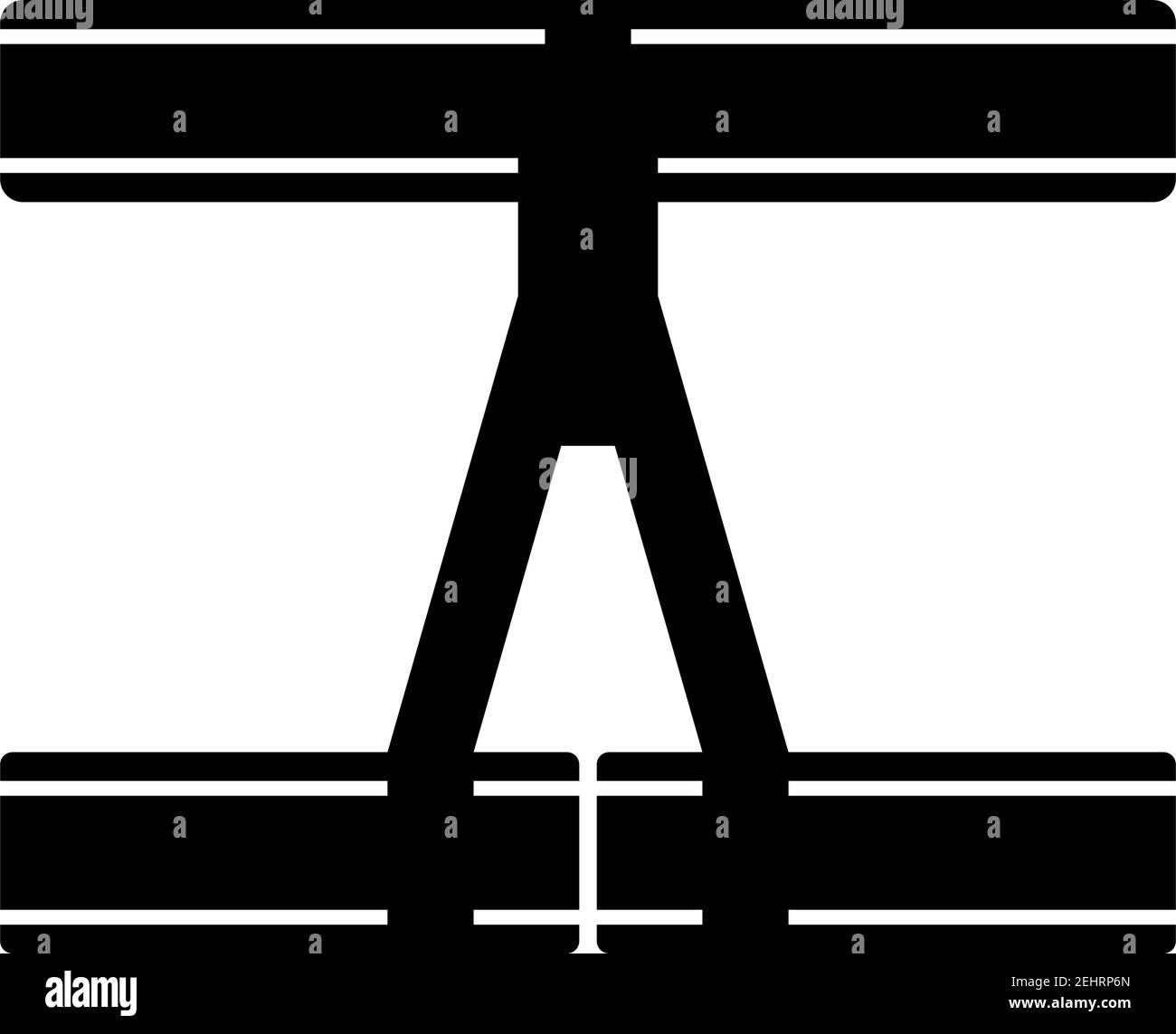 Icona cintura di sicurezza alpinista. Black Glyph Design. Illustrazione vettoriale. Illustrazione Vettoriale