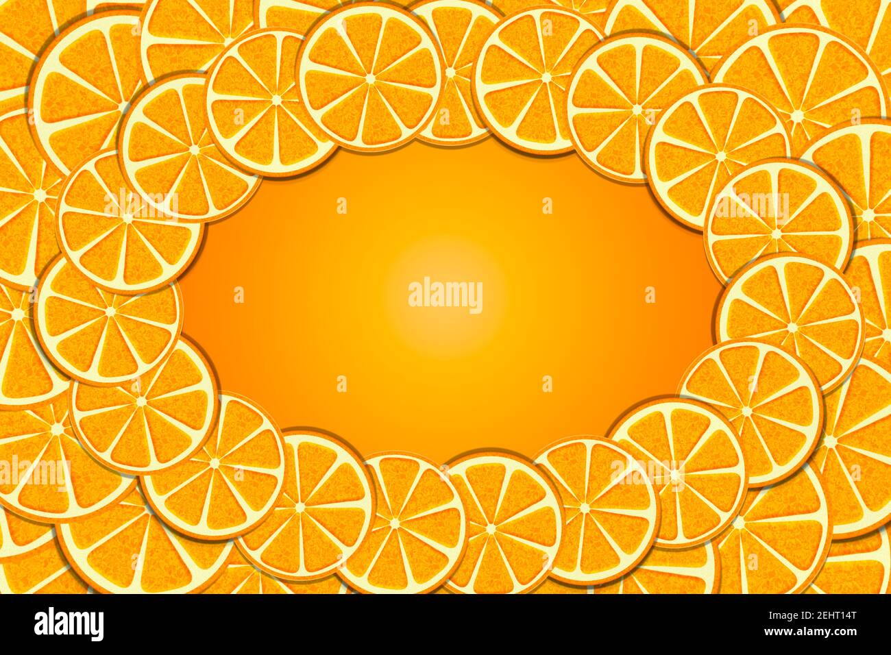 immagine del bordo di sfondo 3d di sezioni di arancione fresco con spazio per il testo Foto Stock