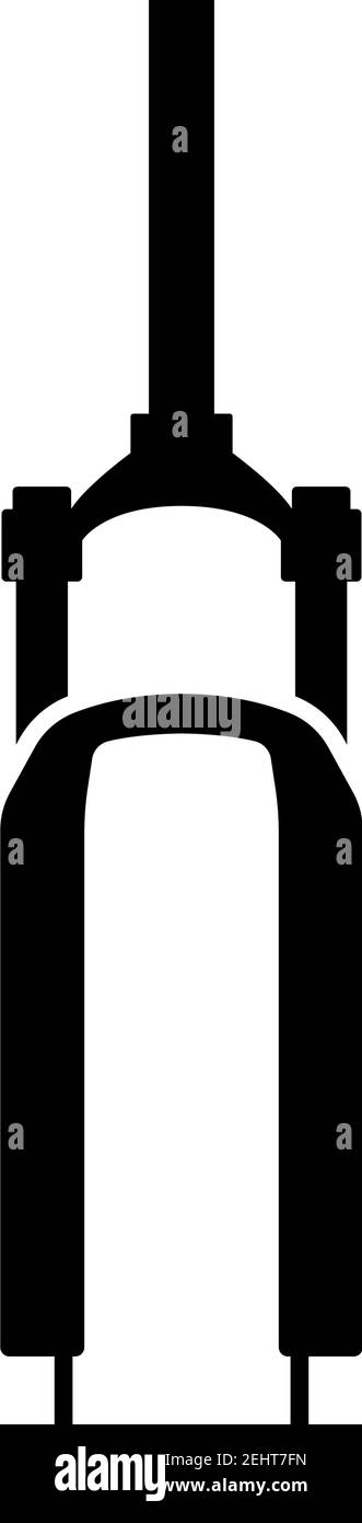 Icona della forcella per biciclette. Black Glyph Design. Illustrazione vettoriale. Illustrazione Vettoriale