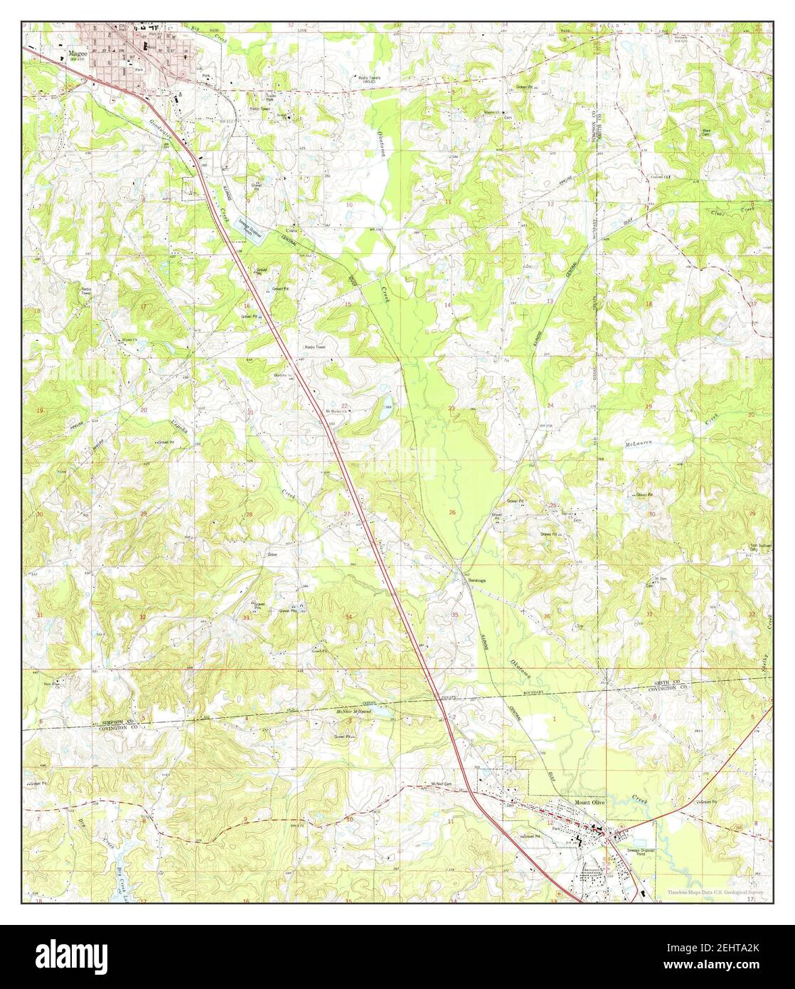 Mappa di magee mississippi immagini e fotografie stock ad alta