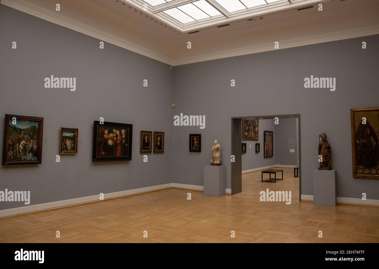 Galleria vuota in SMK, Statens Museun per Kunst, Galleria Nazionale di Danimarca, Copenhagen, Danimarca. Foto Stock