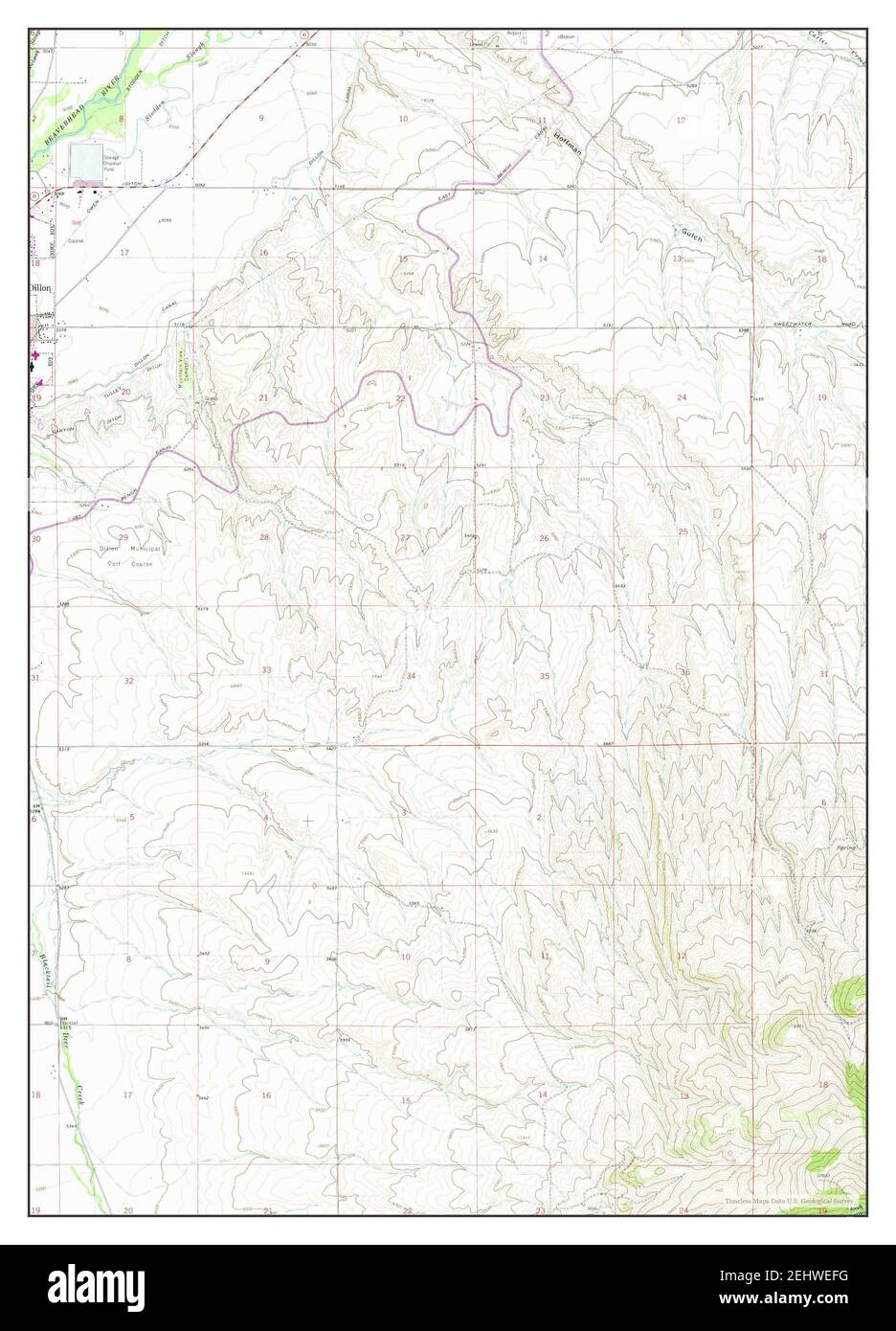 Dillon East, Montana, map 1962, 1:24000, United States of America by Timeless Maps, data U.S. Geological Survey Foto Stock