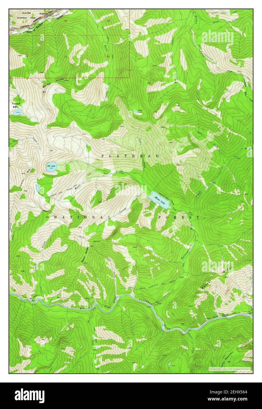 Mount Bradley, Montana, map 1958, 1:24000, United States of America by Timeless Maps, data U.S. Geological Survey Foto Stock