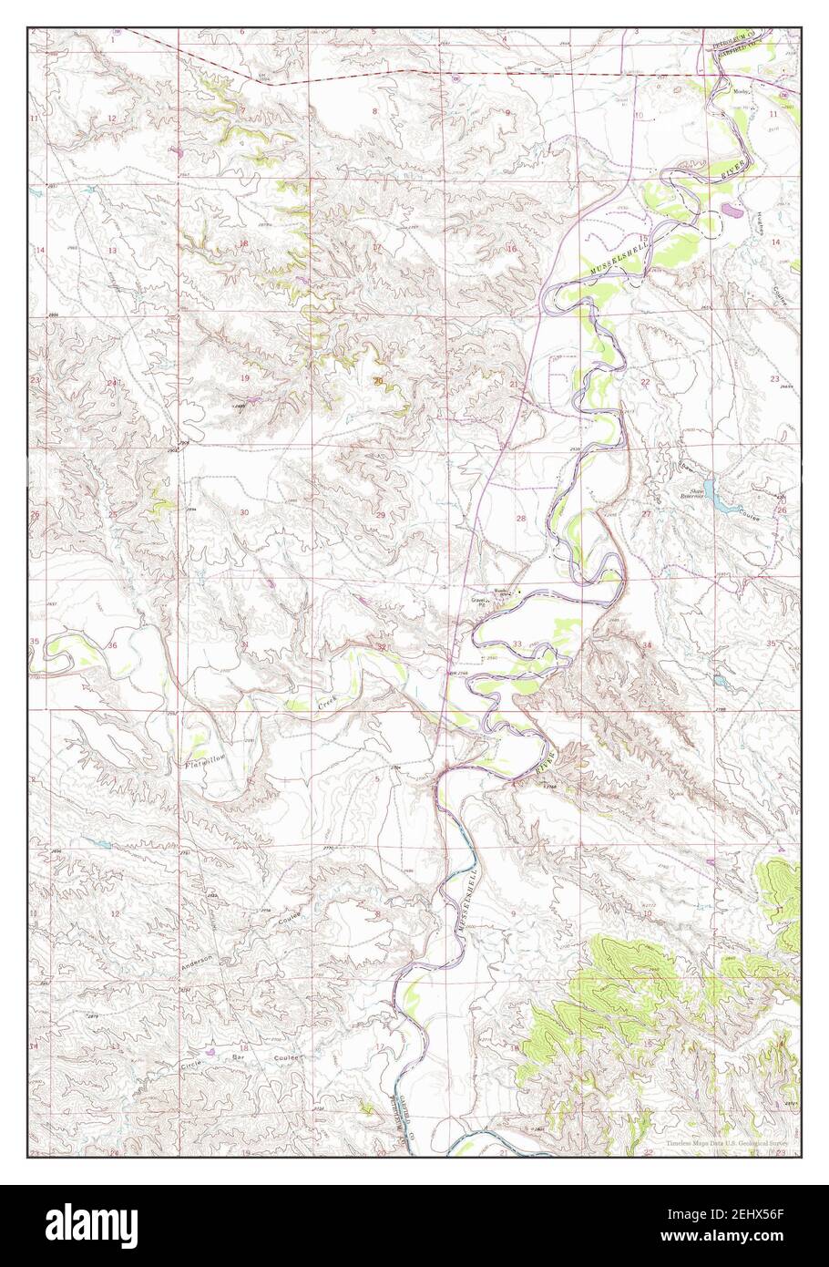 Mosby, Montana, map 1962, 1:24000, United States of America by Timeless Maps, data U.S. Geological Survey Foto Stock