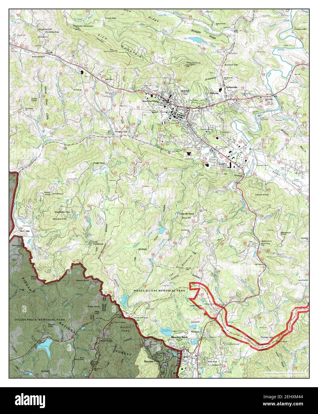 Boone, North Carolina, mappa 1994, 1:24000, Stati Uniti d'America da Timeless Maps, dati U.S. Geological Survey Foto Stock