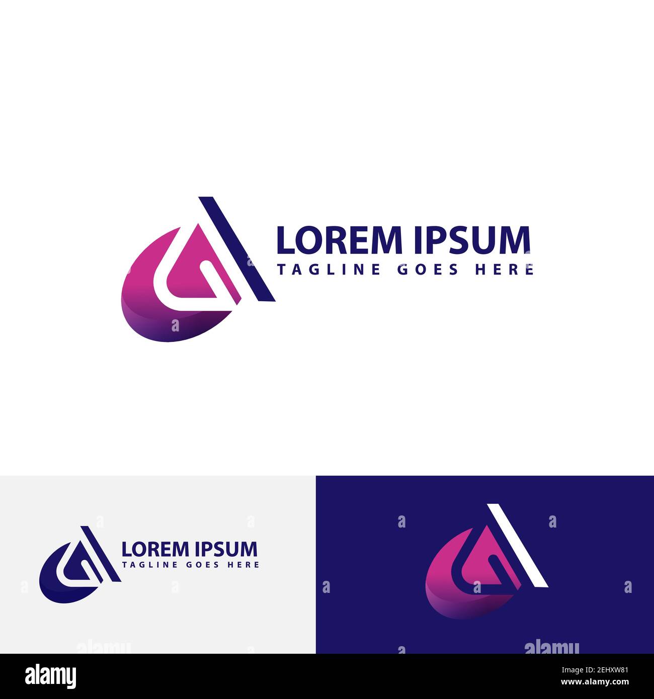 Lettera personalizzata UN logo che contiene una texture sul stile letter moderno Illustrazione Vettoriale