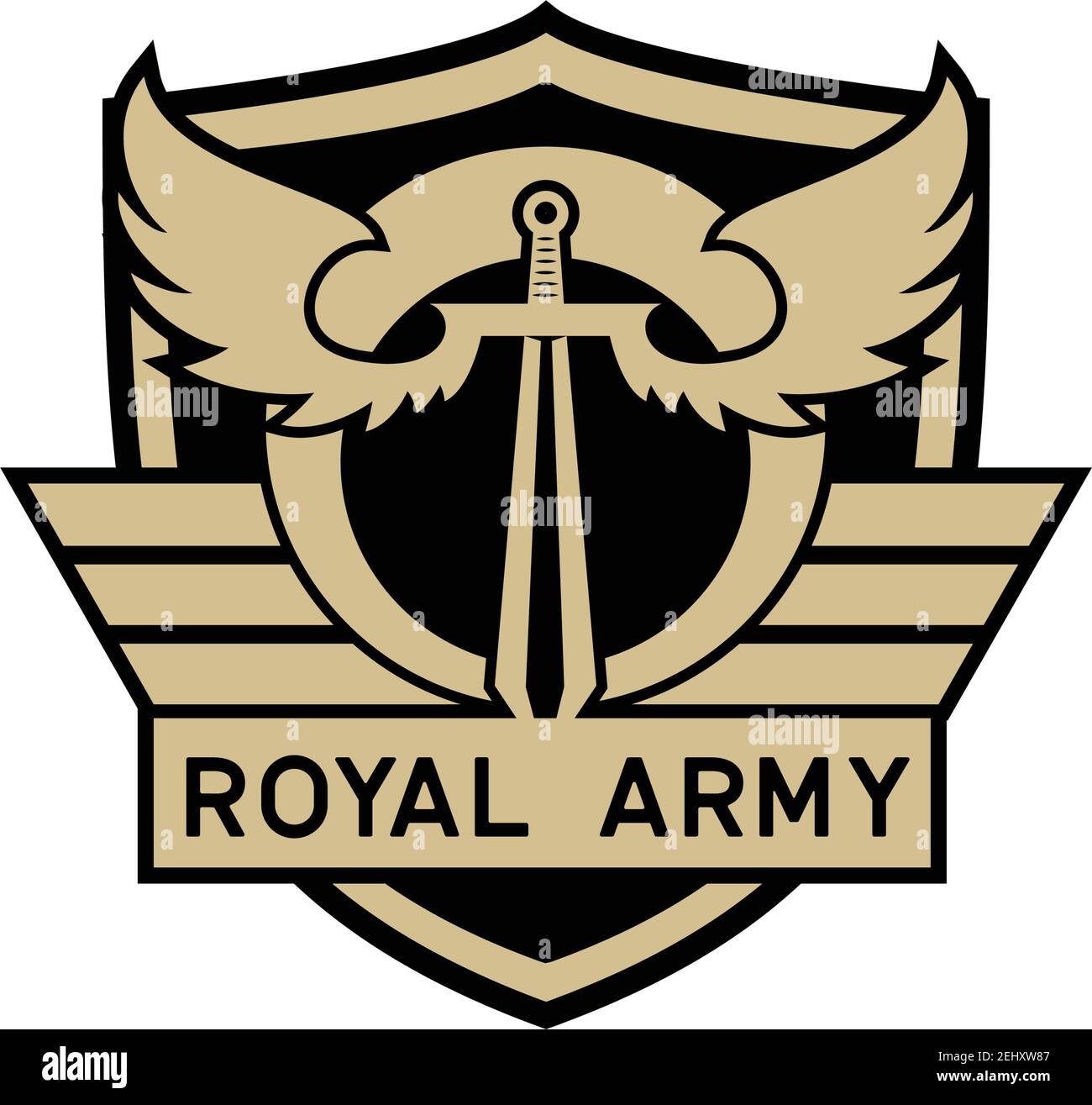 logo dell'esercito isolato su sfondo bianco, illustrazione vettoriale Illustrazione Vettoriale