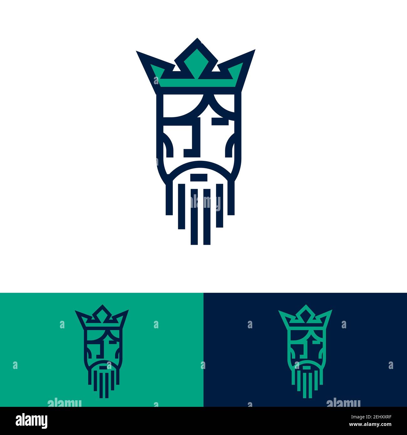 semplice stile la persona del re logo disegno vettoriale illustrazione Illustrazione Vettoriale