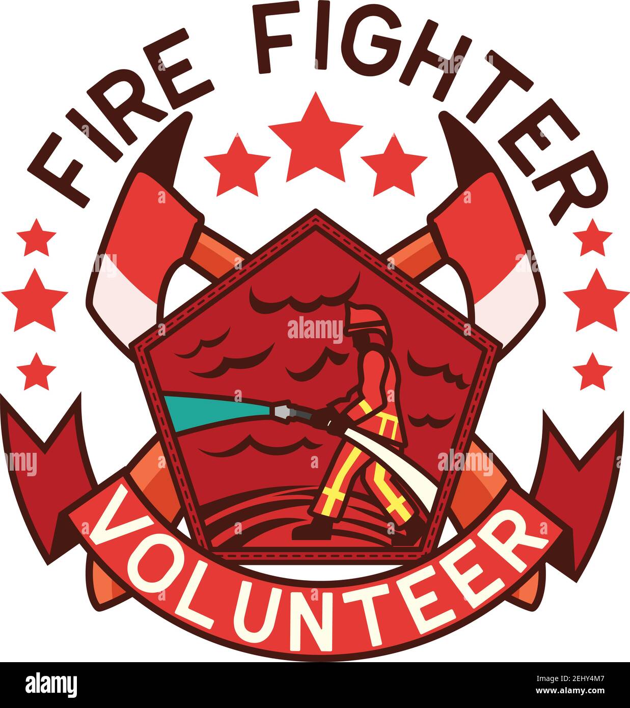 logo vigili del fuoco isolato su sfondo bianco. illustrazione vettoriale Illustrazione Vettoriale