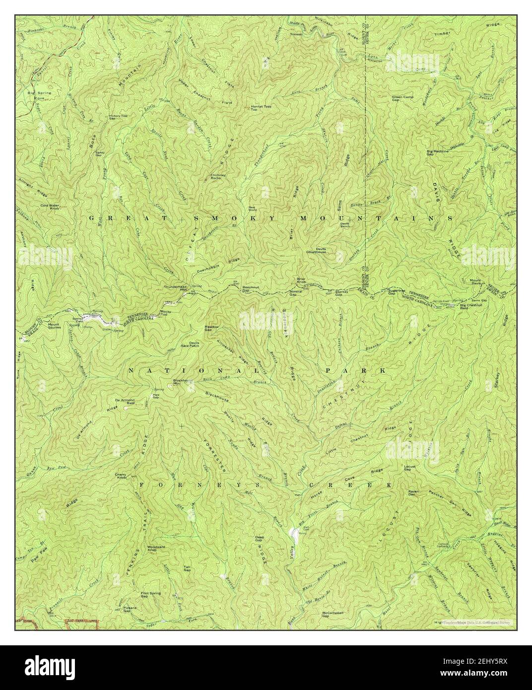 Thunderhead Mtn, Carolina del Nord, mappa 1964, 1:24000, Stati Uniti d'America da Timeless Maps, dati U.S. Geological Survey Foto Stock