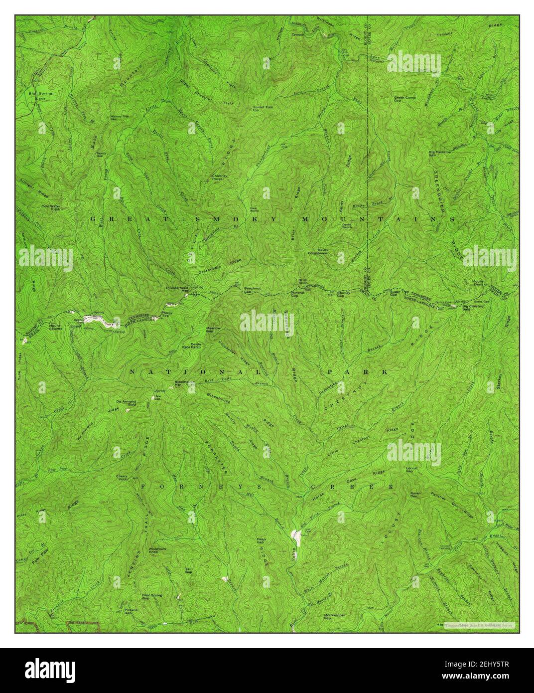 Thunderhead Mtn, Carolina del Nord, mappa 1964, 1:24000, Stati Uniti d'America da Timeless Maps, dati U.S. Geological Survey Foto Stock