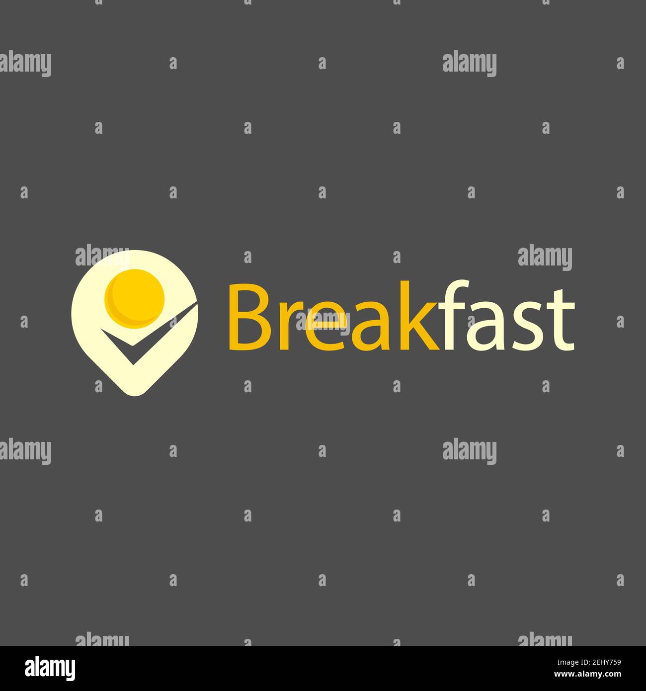 Combinazione di uova e tipo di cibo per la prima colazione con logo disegno di illustrazione di stock vettoriale Illustrazione Vettoriale
