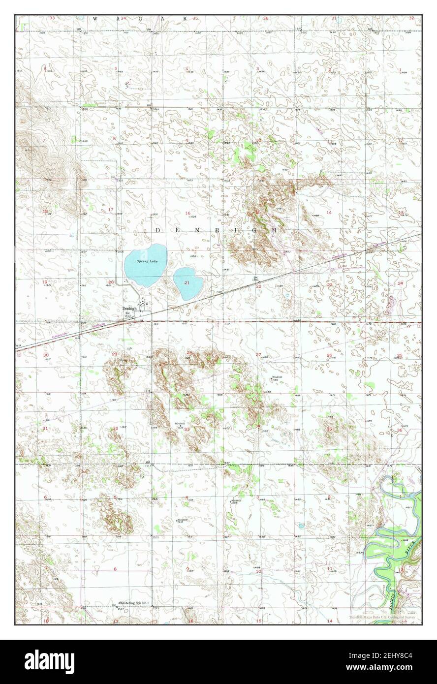 Denbigh, North Dakota, map 1949, 1:24000, United States of America by Timeless Maps, data U.S. Geological Survey Foto Stock