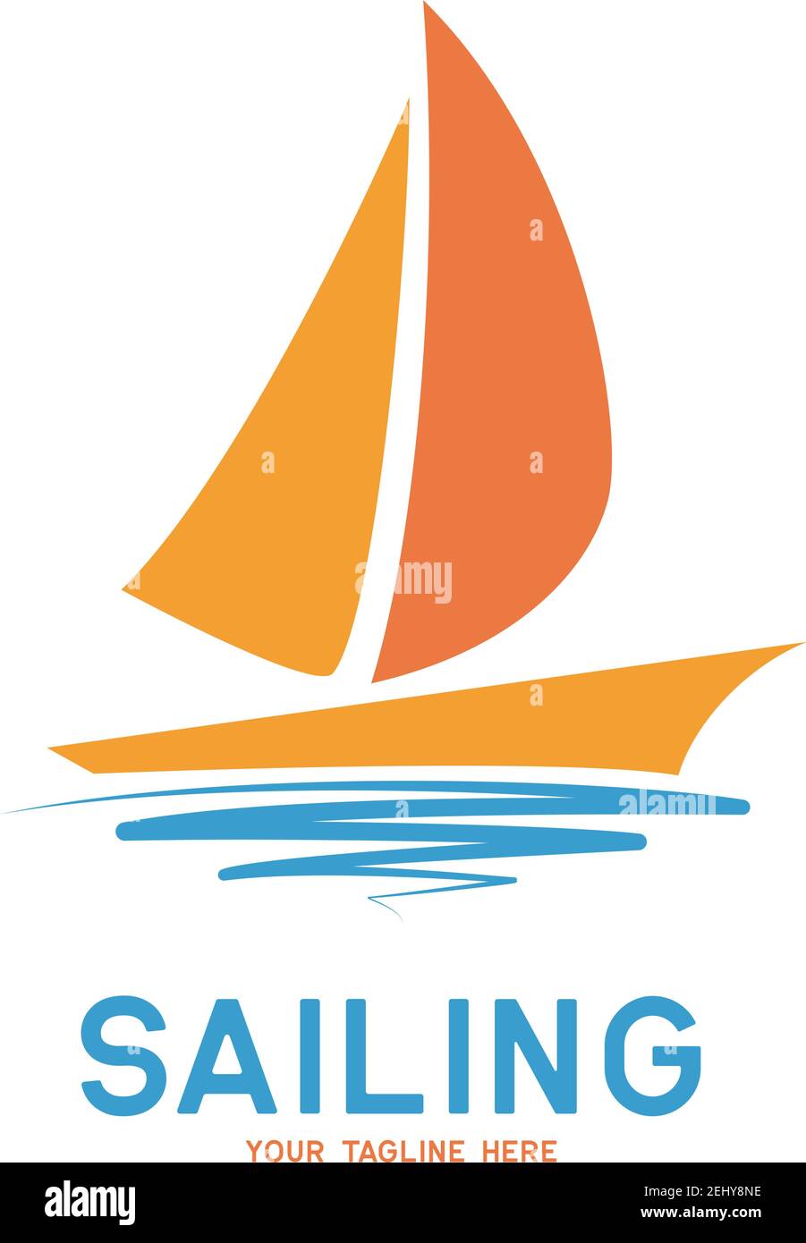 logo vela su sfondo bianco, illustrazione vettoriale Illustrazione Vettoriale