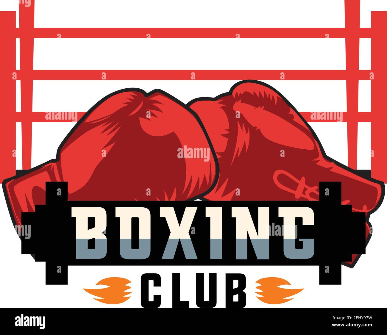 logo di boxe su sfondo bianco, illustrazione vettoriale Illustrazione Vettoriale