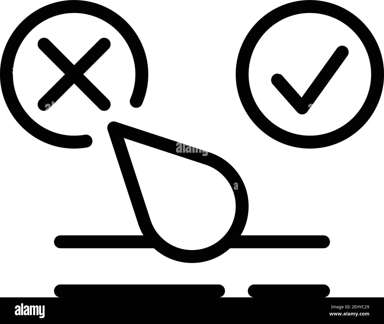 Icona indicatore dissimile. Icona vettoriale dissimile del profilo per il web design isolato su sfondo bianco Illustrazione Vettoriale