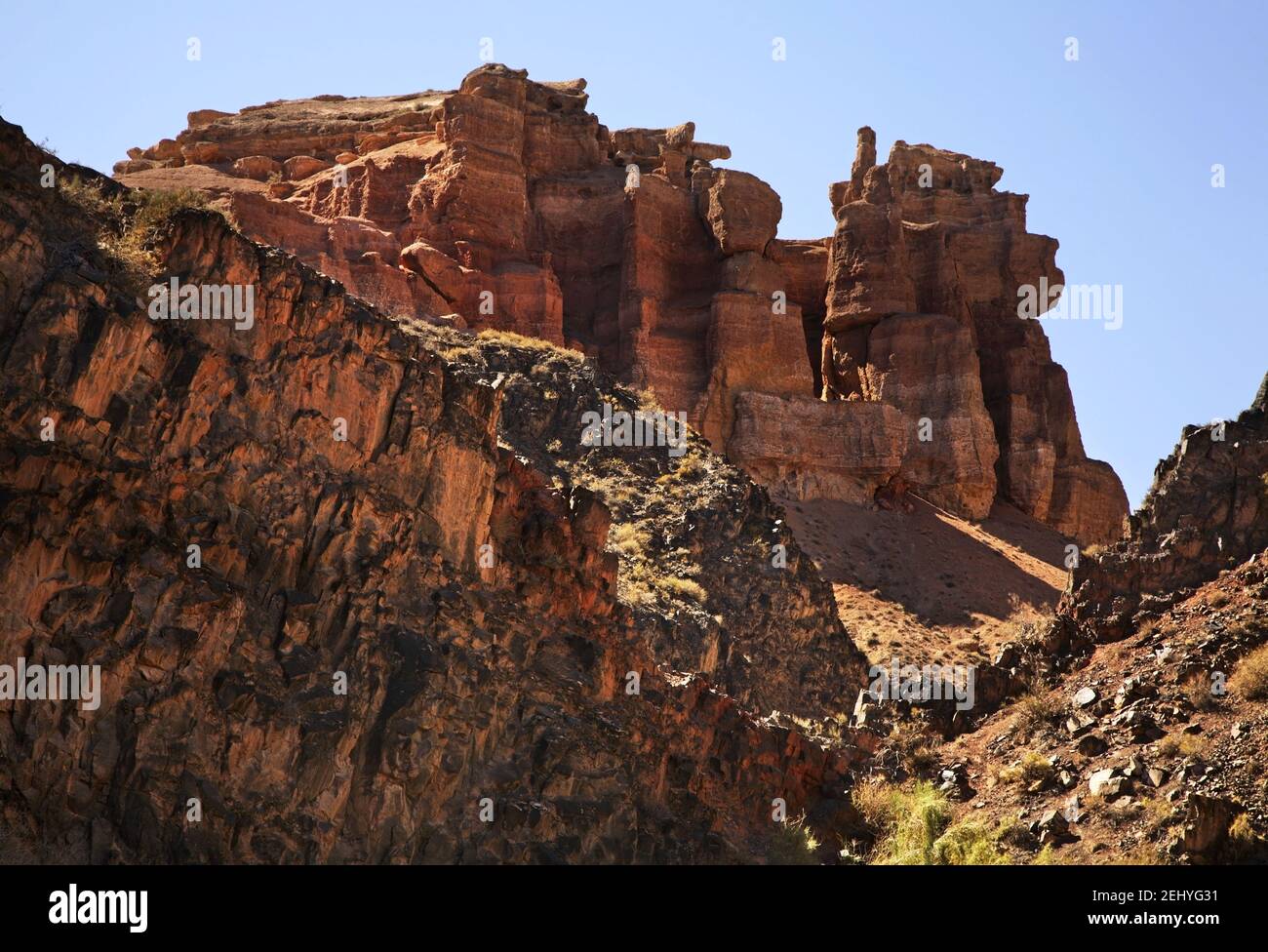 Parco nazionale di Sharyn Canyon (Valle dei castelli). Il Kazakistan Foto Stock