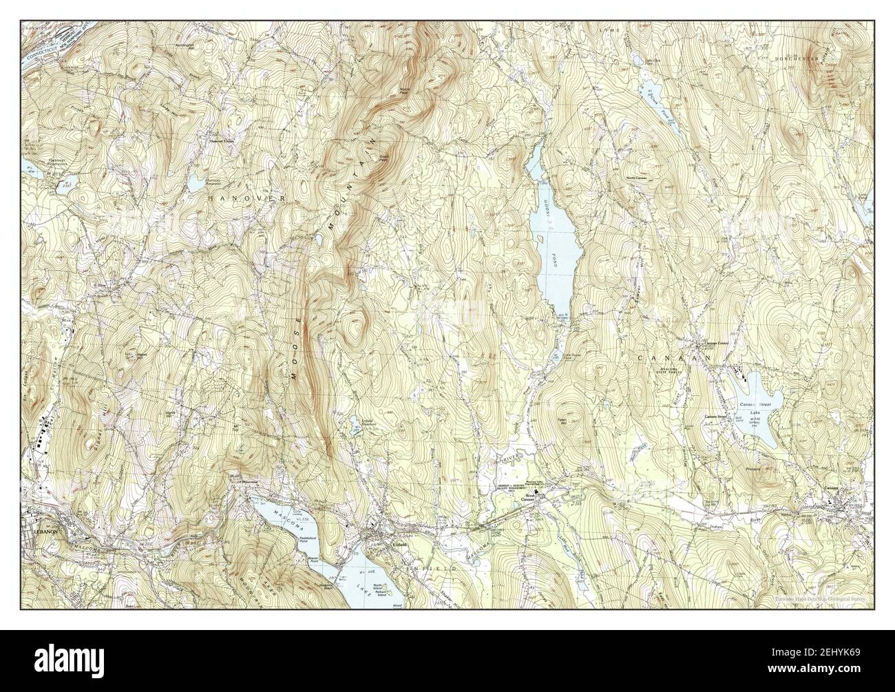 Canaan, New Hampshire, map 1984, 1:25000, United States of America by Timeless Maps, data U.S. Geological Survey Foto Stock