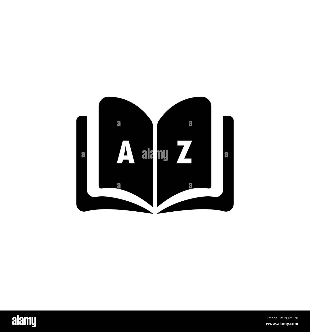 Icona Dizionario. Glossario. Badge con libro. Logo del dizionario. Icona della libreria. EPS vettoriale 10 Illustrazione Vettoriale