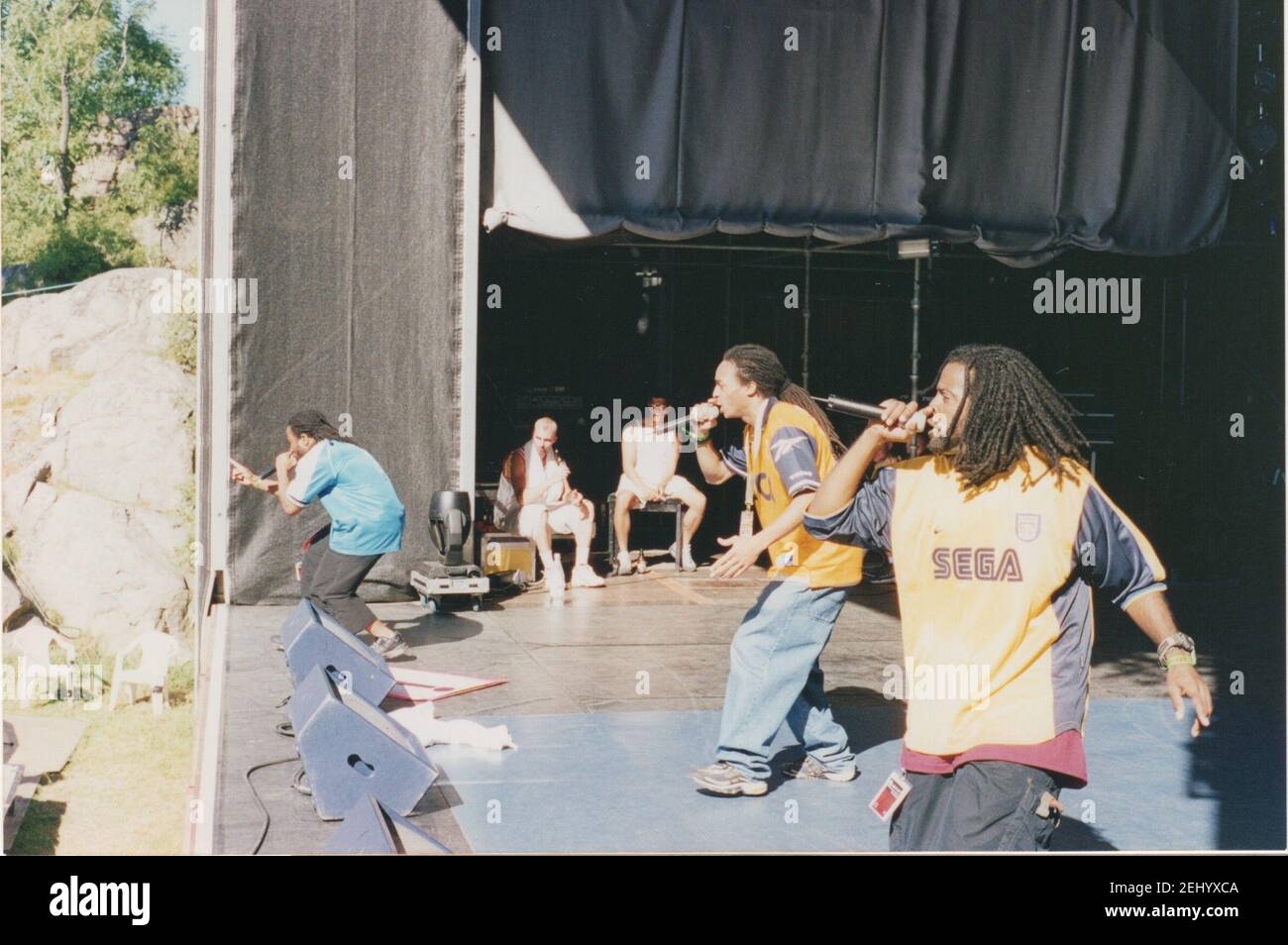Gruppo hip hop di Atlanta influenza di massa sul palco al Kristiansand Festival, Norvegia, luglio 2000 Foto Stock