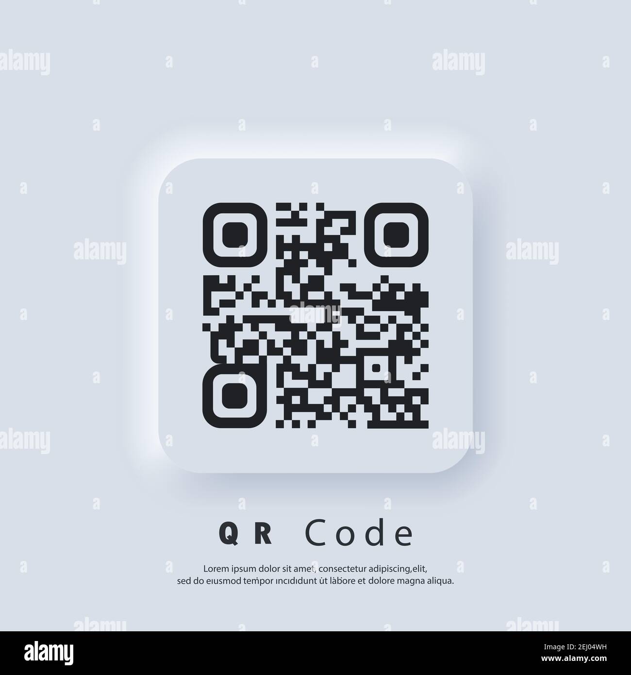 Scanner QR. Codice QR per smartphone. Iscrizione scannerizzare con l'icona  dello smartphone. Per il concetto di pagamento digitale. EPS vettoriale 10.  UI UX neumorfa Immagine e Vettoriale - Alamy