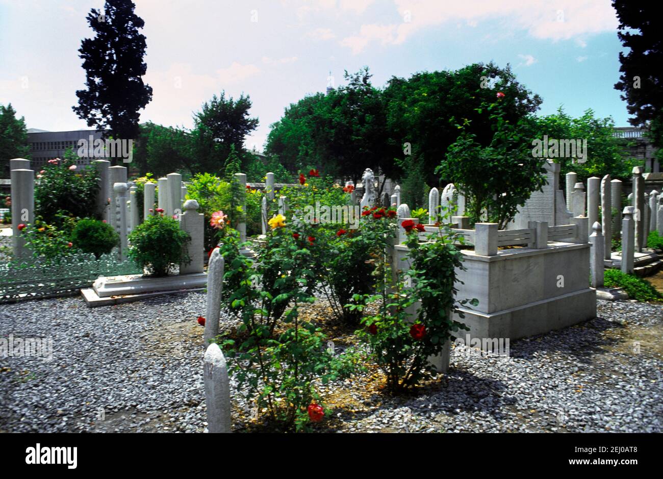 Istanbul Turchia Moschea Suleymani e cimitero musulmano Foto Stock