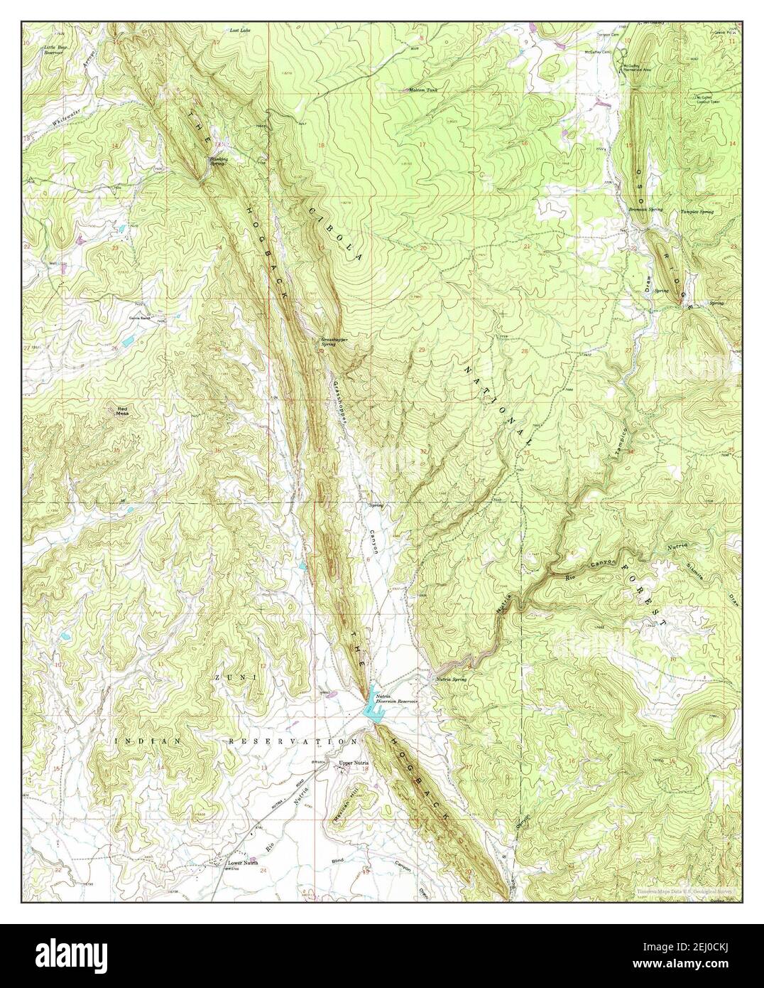 Upper Nutria, New Mexico, map 1963, 1:24000, United States of America by Timeless Maps, data U.S. Geological Survey Foto Stock