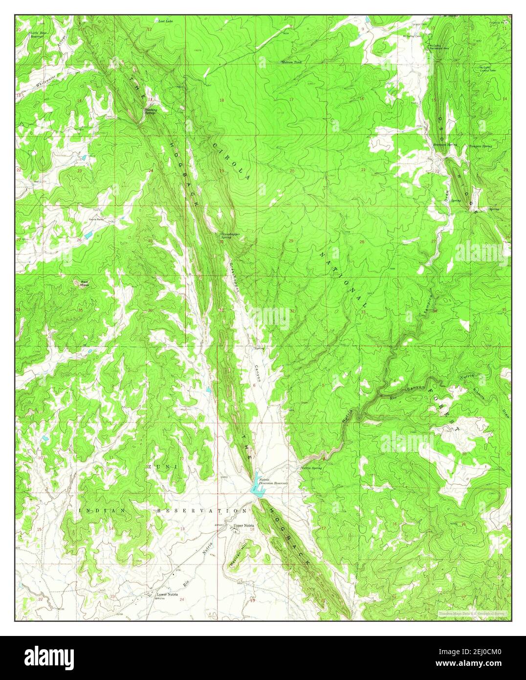 Upper Nutria, New Mexico, map 1963, 1:24000, United States of America by Timeless Maps, data U.S. Geological Survey Foto Stock
