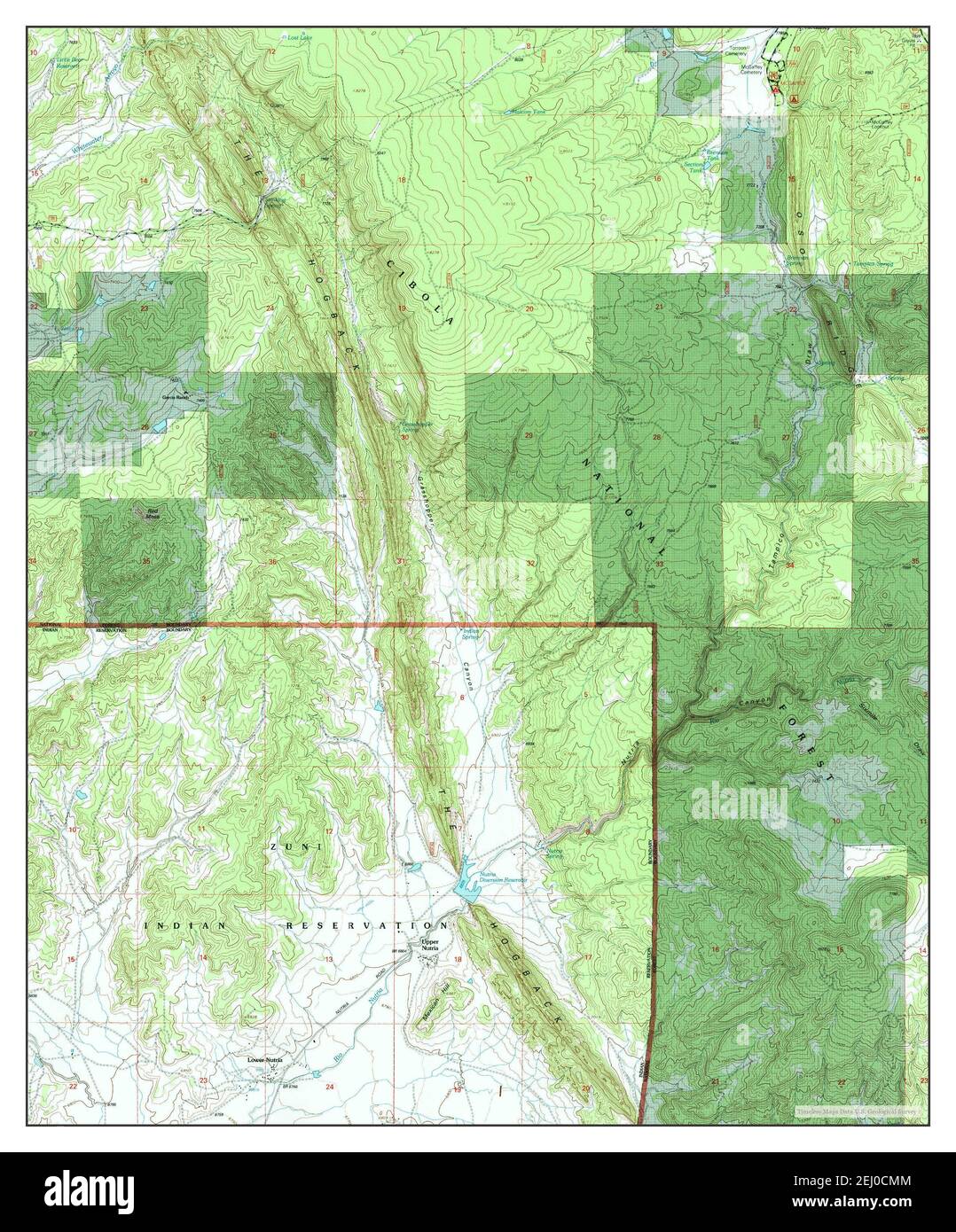 Upper Nutria, New Mexico, map 1995, 1:24000, United States of America by Timeless Maps, data U.S. Geological Survey Foto Stock