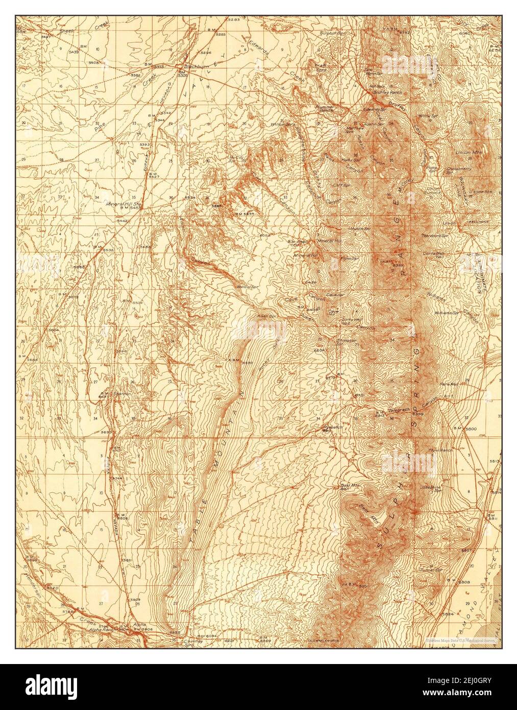 Mineral Hill, Nevada, map 1937, 1:48000, United States of America by Timeless Maps, data U.S. Geological Survey Foto Stock