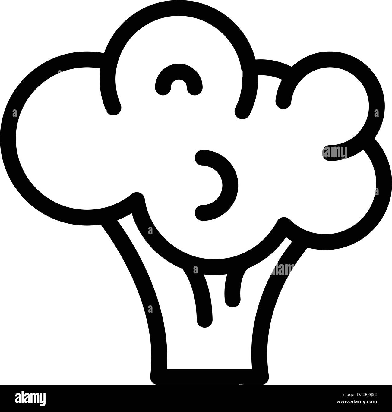 Icona dei broccoli vegani. Contorno icona vettore di broccoli vegano per web design isolato su sfondo bianco Illustrazione Vettoriale