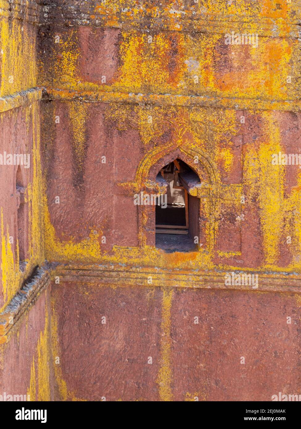 Bet Giyorgis chiesa di Lalibela - finestra dettaglio Foto Stock