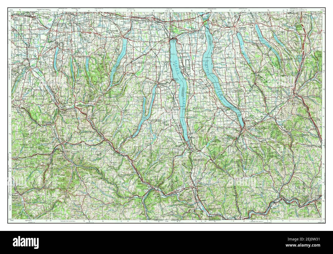 Elmira, New York, map 1962, 1:250000, United States of America by Timeless Maps, data U.S. Geological Survey Foto Stock