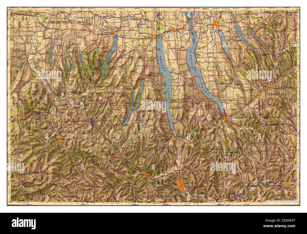 Elmira, New York, map 1950, 1:250000, United States of America by Timeless Maps, data U.S. Geological Survey Foto Stock