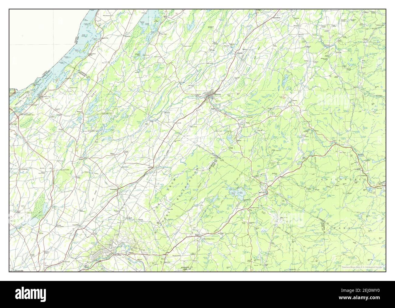 Gouverneur, New York, map 1985, 1:100000, United States of America by Timeless Maps, data U.S. Geological Survey Foto Stock