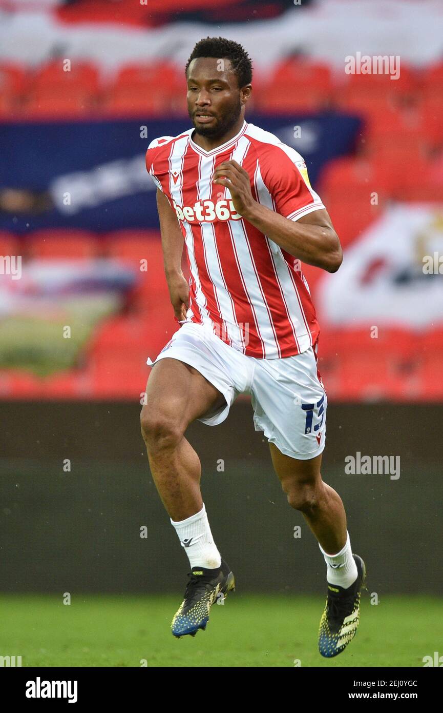 John OBI Mikel n° 13 di Stoke City dopo la partita, il 20/02/2021. (Foto di Richard Long/News Images/Sipa USA) Credit: Sipa USA/Alamy Live News Foto Stock