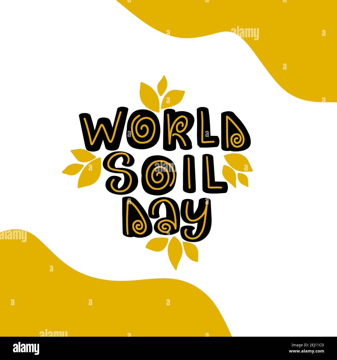 World Soil Day e Earth Day segno disegnato a mano vettore scritte. Illustrazione Vettoriale