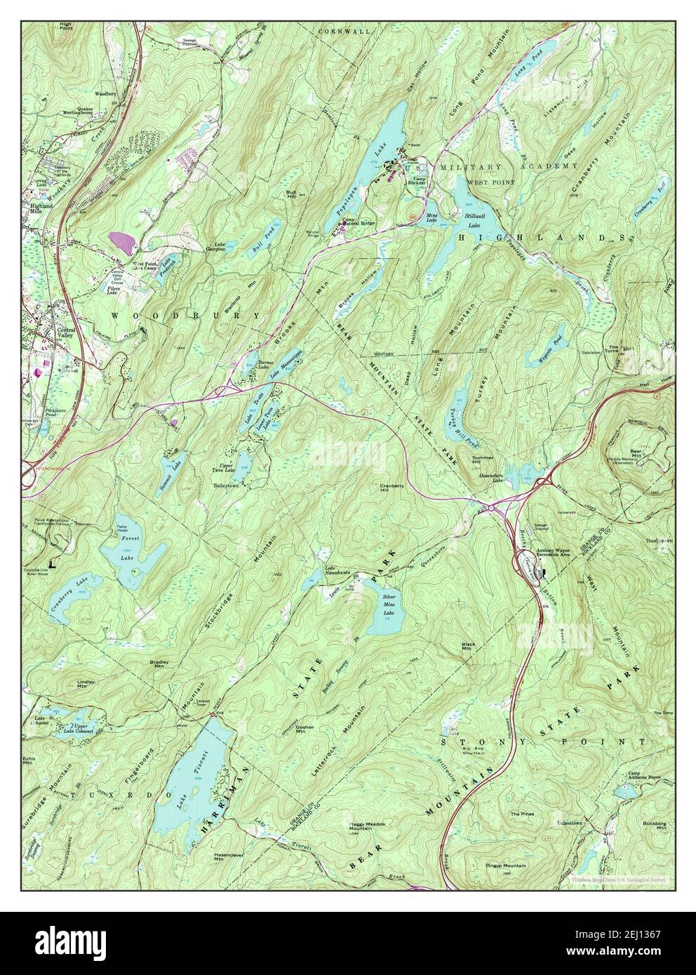 Populopen Lake, New York, map 1957, 1:24000, United States of America by Timeless Maps, data U.S. Geological Survey Foto Stock