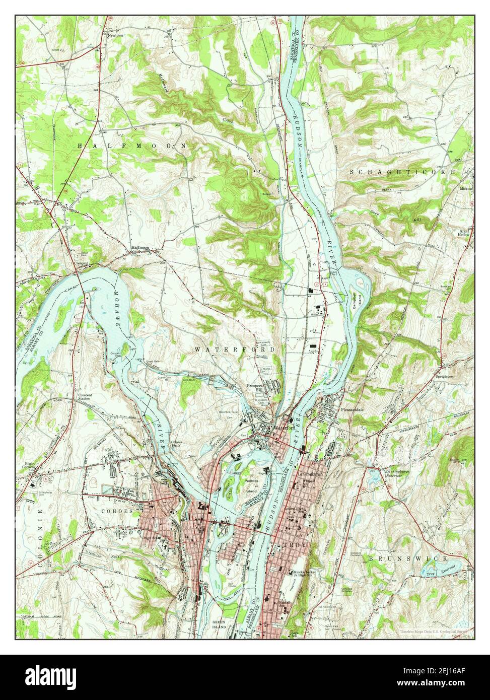 Troy North, New York, map 1954, 1:24000, United States of America by Timeless Maps, data U.S. Geological Survey Foto Stock