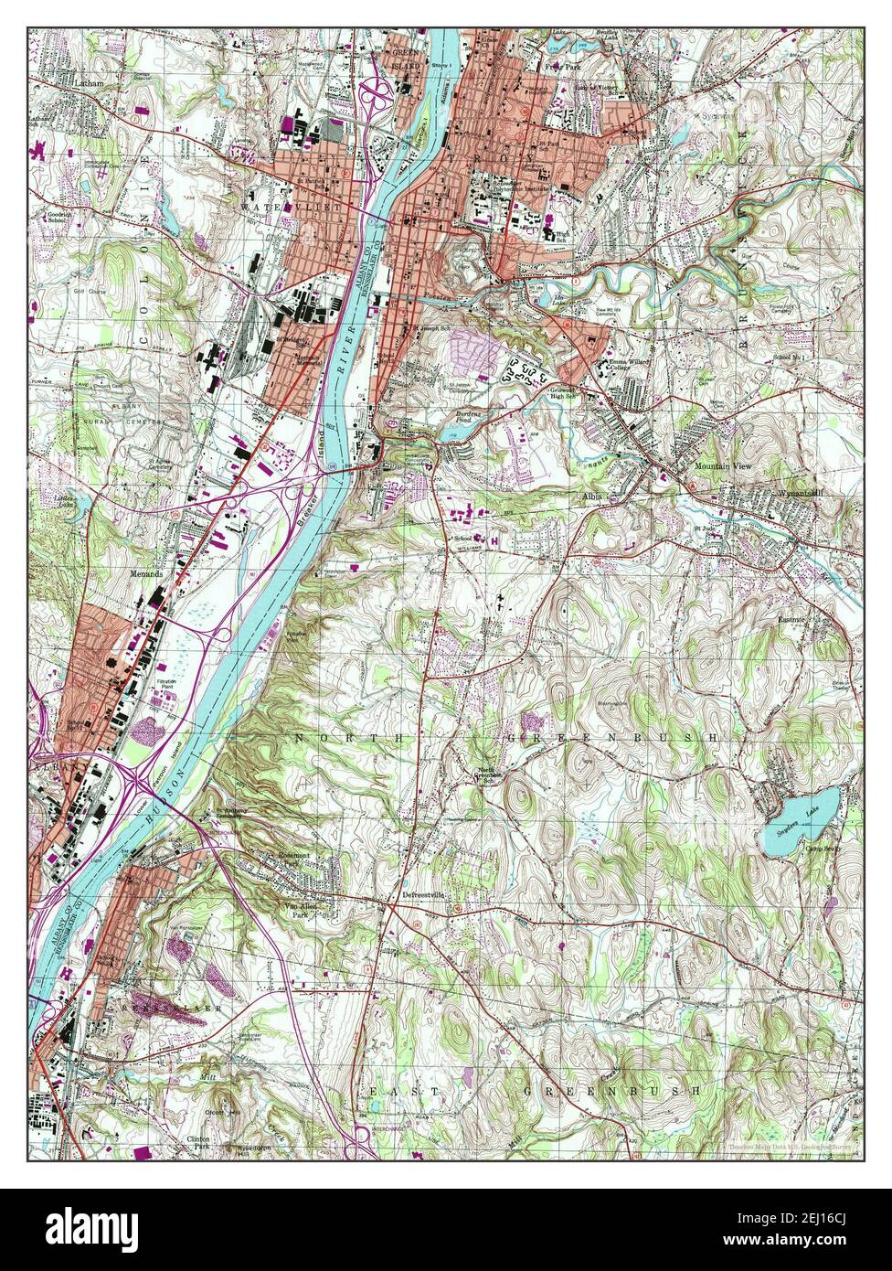 Troy South, New York, map 1953, 1:24000, United States of America by Timeless Maps, data U.S. Geological Survey Foto Stock