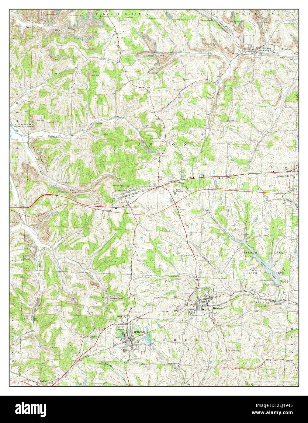 Bethesda, Ohio, mappa 1961, 1:24000, Stati Uniti d'America da Timeless Maps, dati U.S. Geological Survey Foto Stock