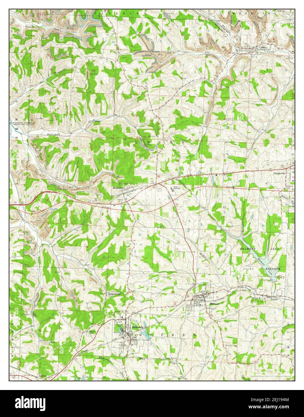 Bethesda, Ohio, mappa 1961, 1:24000, Stati Uniti d'America da Timeless Maps, dati U.S. Geological Survey Foto Stock