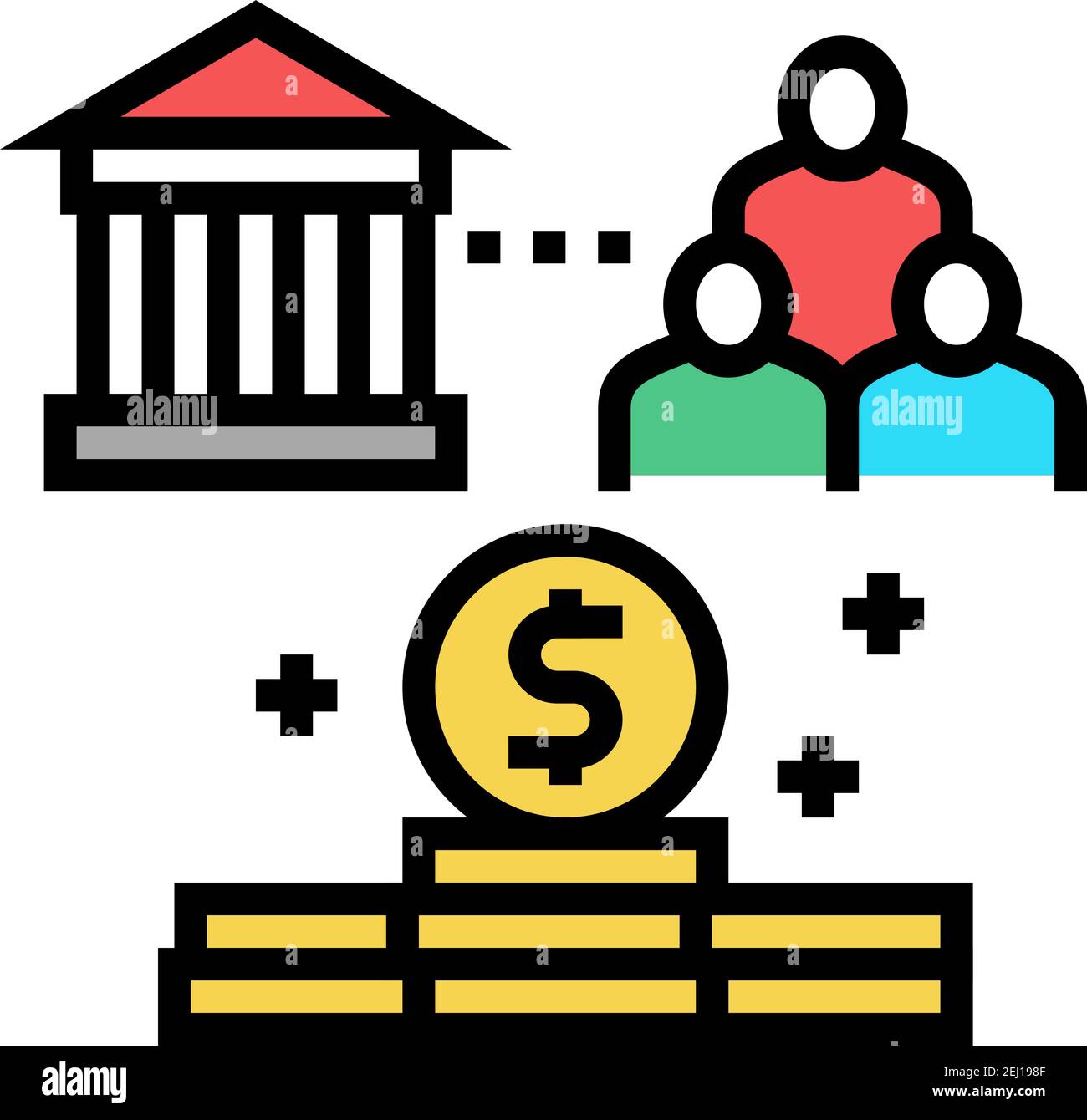 stato delle persone benefici icona colore illustrazione vettoriale Illustrazione Vettoriale