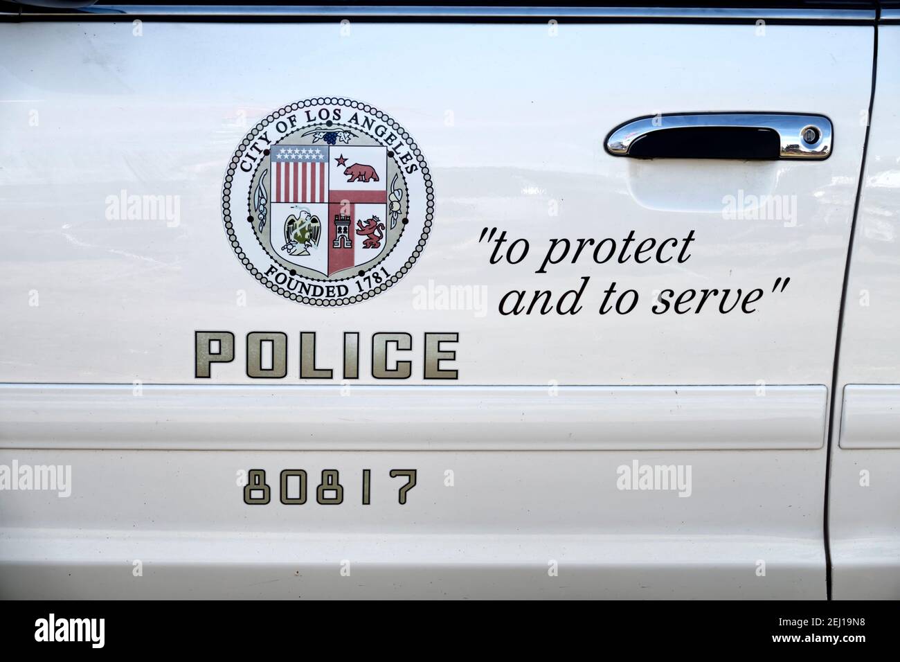 Hendridge, Somerset, Regno Unito - Agosto 24 2019: Una City of Los Angeles American Police Car Foto Stock