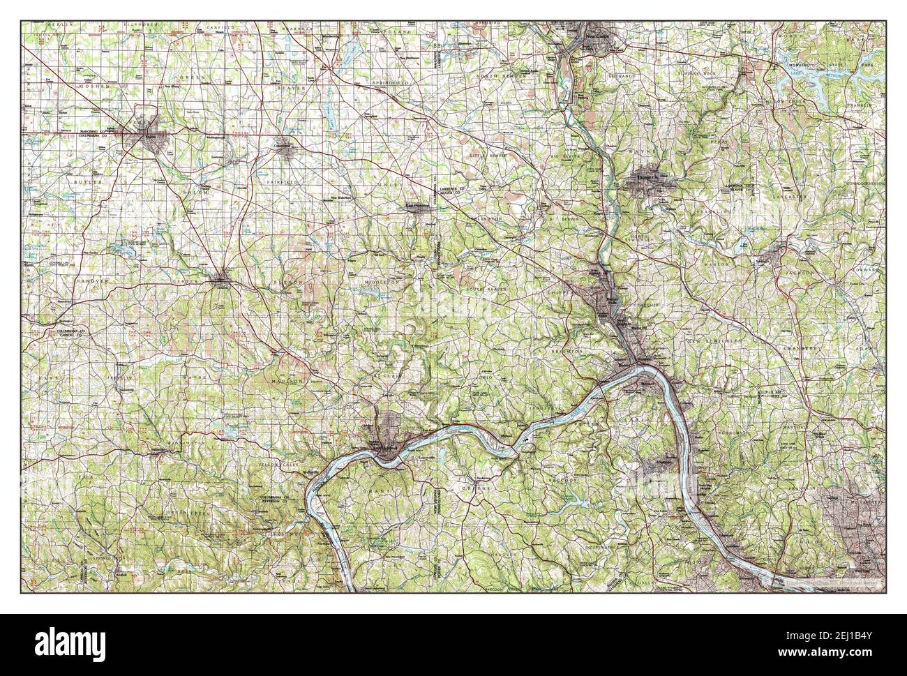 Mappa di east liverpool ohiopool immagini e fotografie stock ad alta
