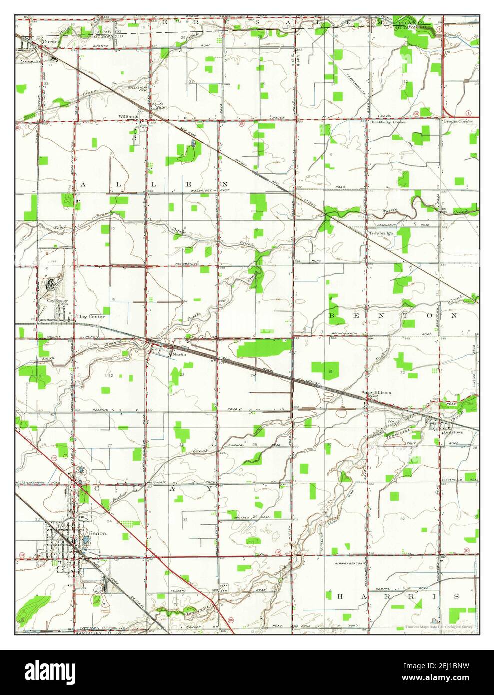 Genova, Ohio, mappa 1952, 1:24000, Stati Uniti d'America da Timeless Maps, dati U.S. Geological Survey Foto Stock
