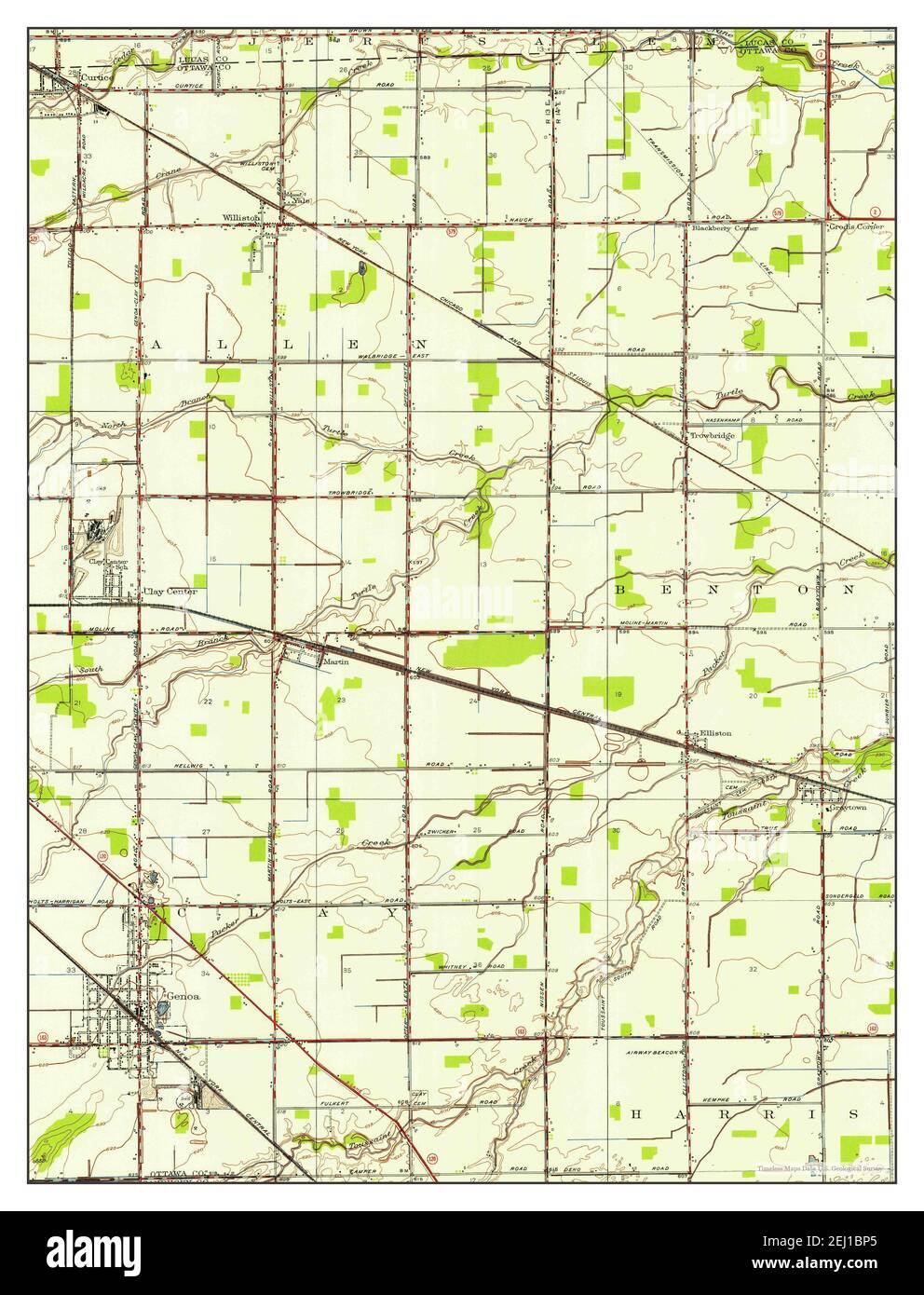 Genova, Ohio, mappa 1952, 1:24000, Stati Uniti d'America da Timeless Maps, dati U.S. Geological Survey Foto Stock