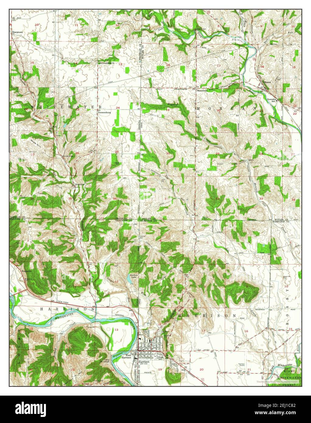 Harrison, Ohio, mappa 1955, 1:24000, Stati Uniti d'America da Timeless Maps, dati U.S. Geological Survey Foto Stock