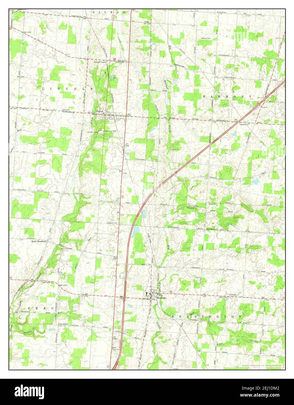 Marengo, Ohio, mappa 1961, 1:24000, Stati Uniti d'America da Timeless Maps, dati U.S. Geological Survey Foto Stock